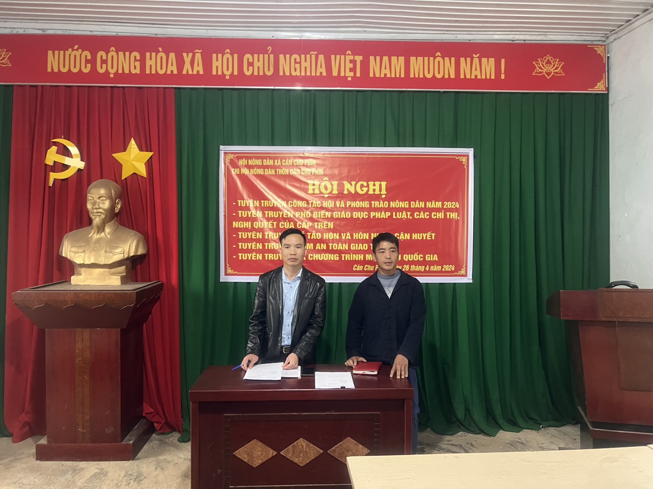 Hội nông dân xã Cán Chu Phìn  thổ chức hội nghị tuyên truyền